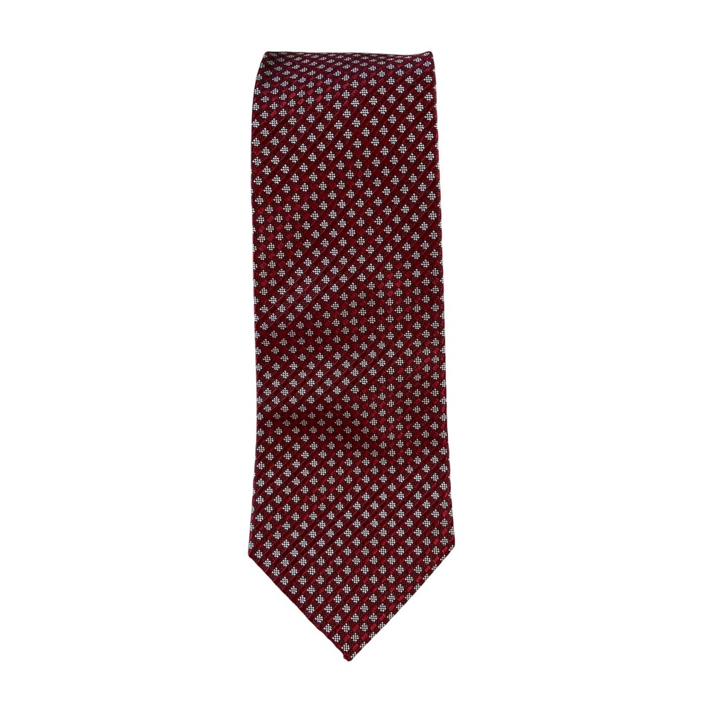 Bruno Piattelli Tie Handmade Silk Burgundy Red Diamond